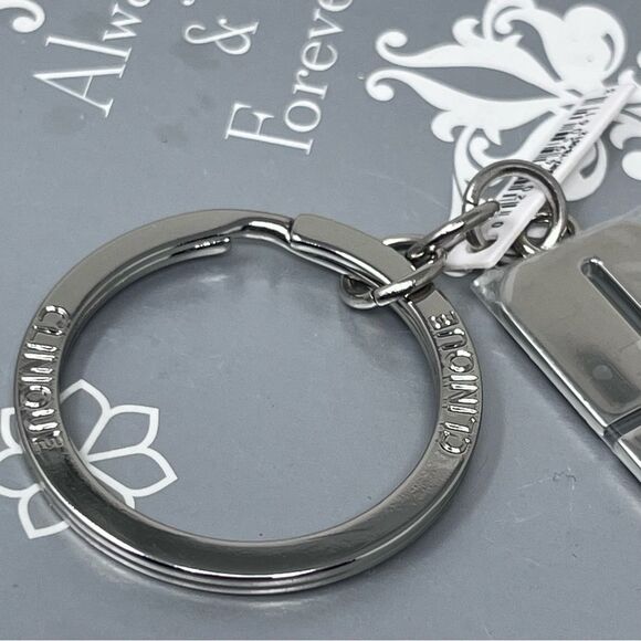 Clinique Signature Silver Tone Color Keychain C Logo Key Chain Ring NWT - Picture 6 of 7